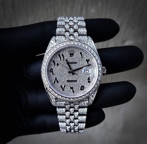 rolex arabic face|rolex arabic dial iced out.